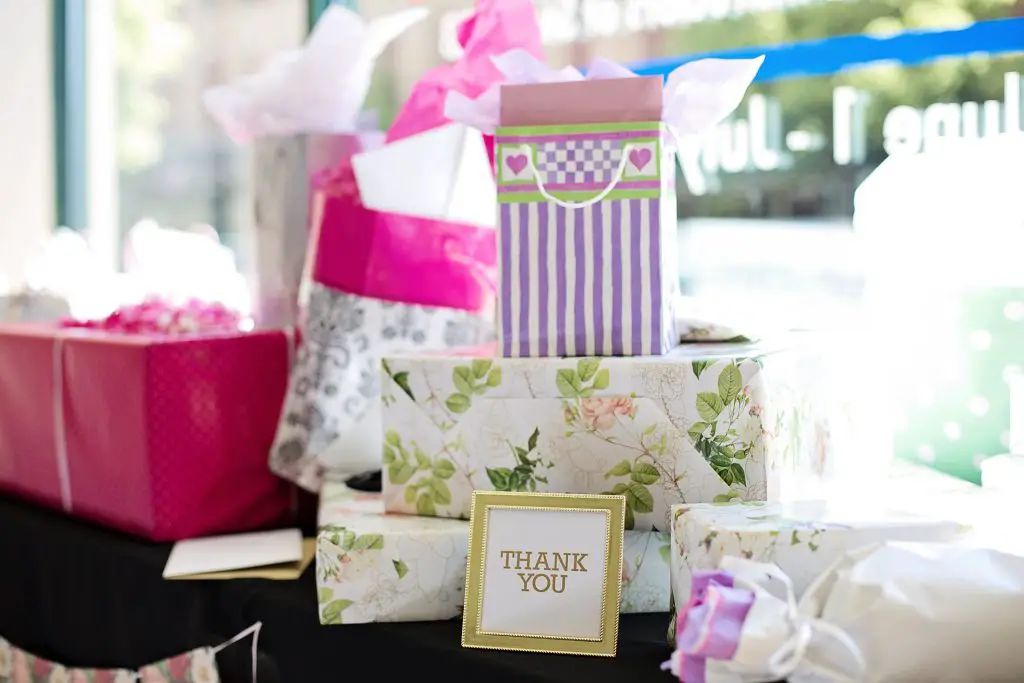 Gifts at a Bridal Shower or Bridal Party