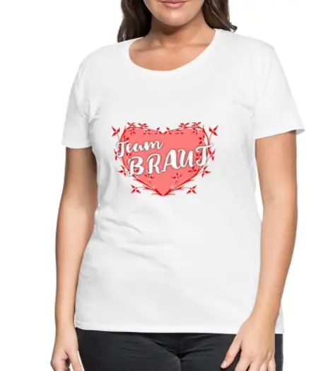 T Shirt für Damen mit Spruch "Team Braut" für den Senioren-Polterabend
