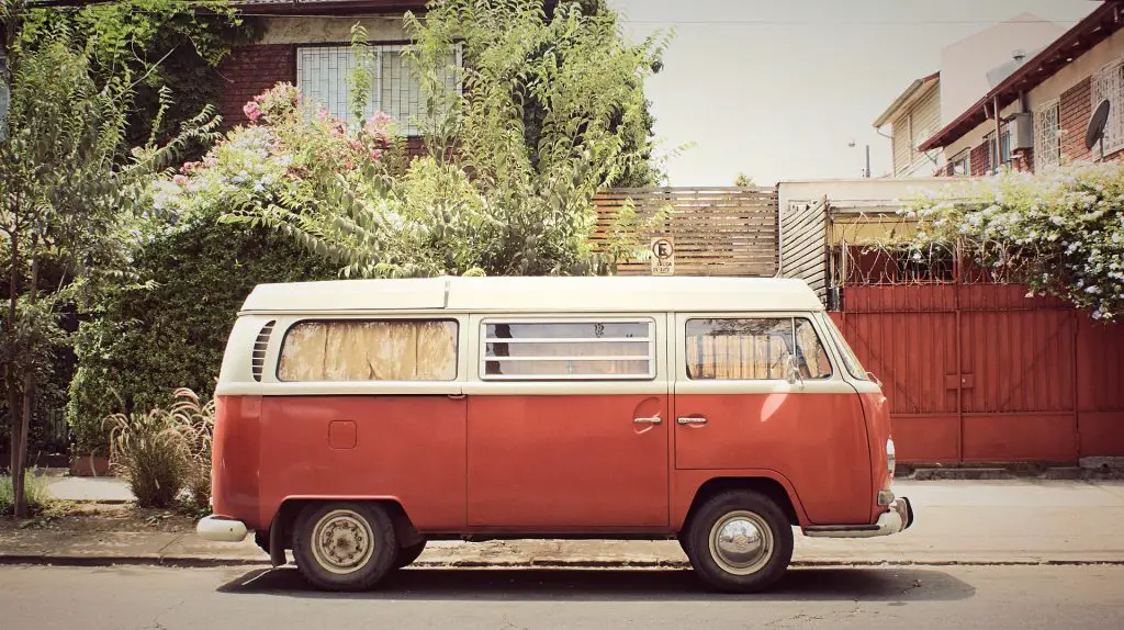 VW bus in front of the house - for the bachelor party for seniors